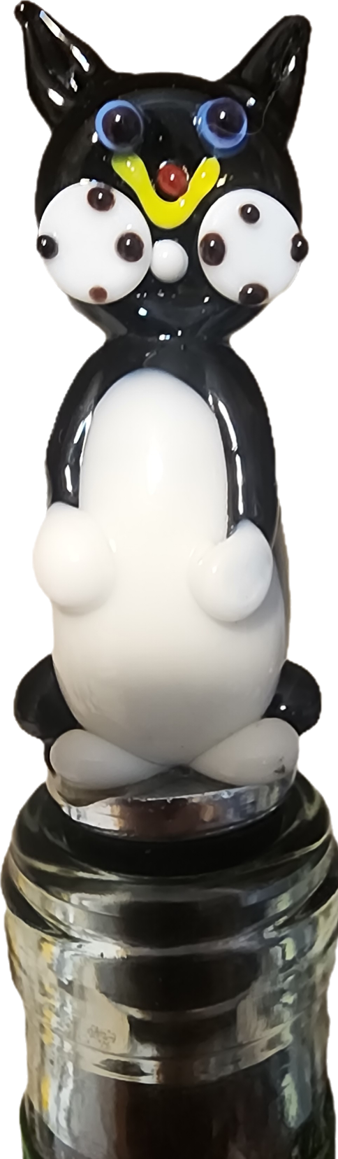 Black & White Cat Bottle Topper Gift Set