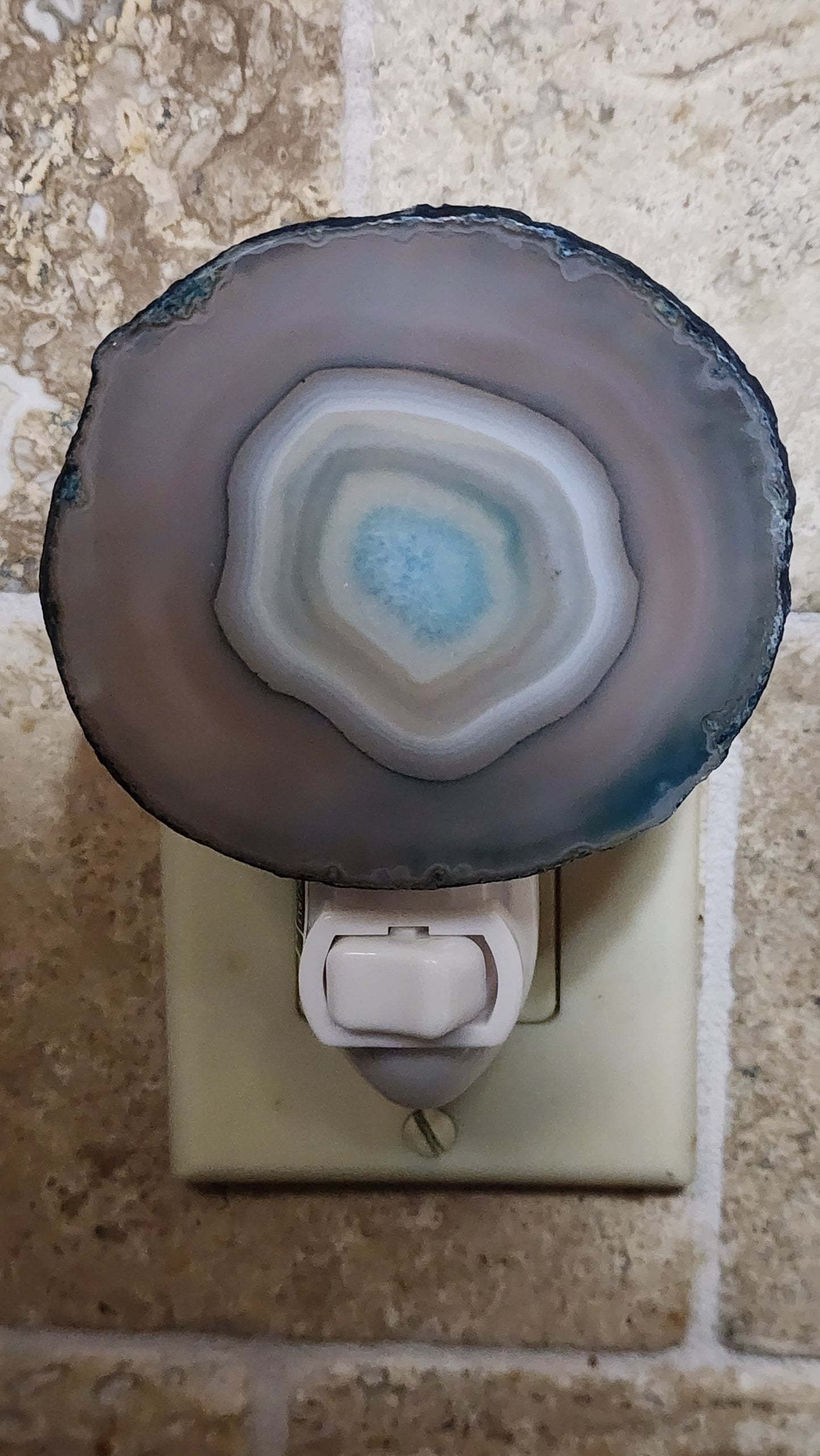 Blue Agate Slice Night Light