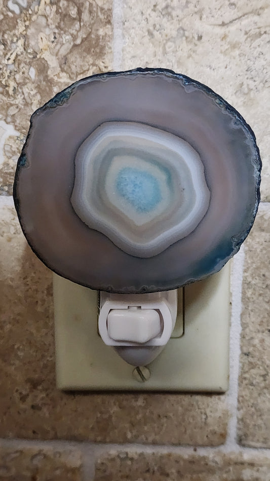 Blue Agate Slice Night Light