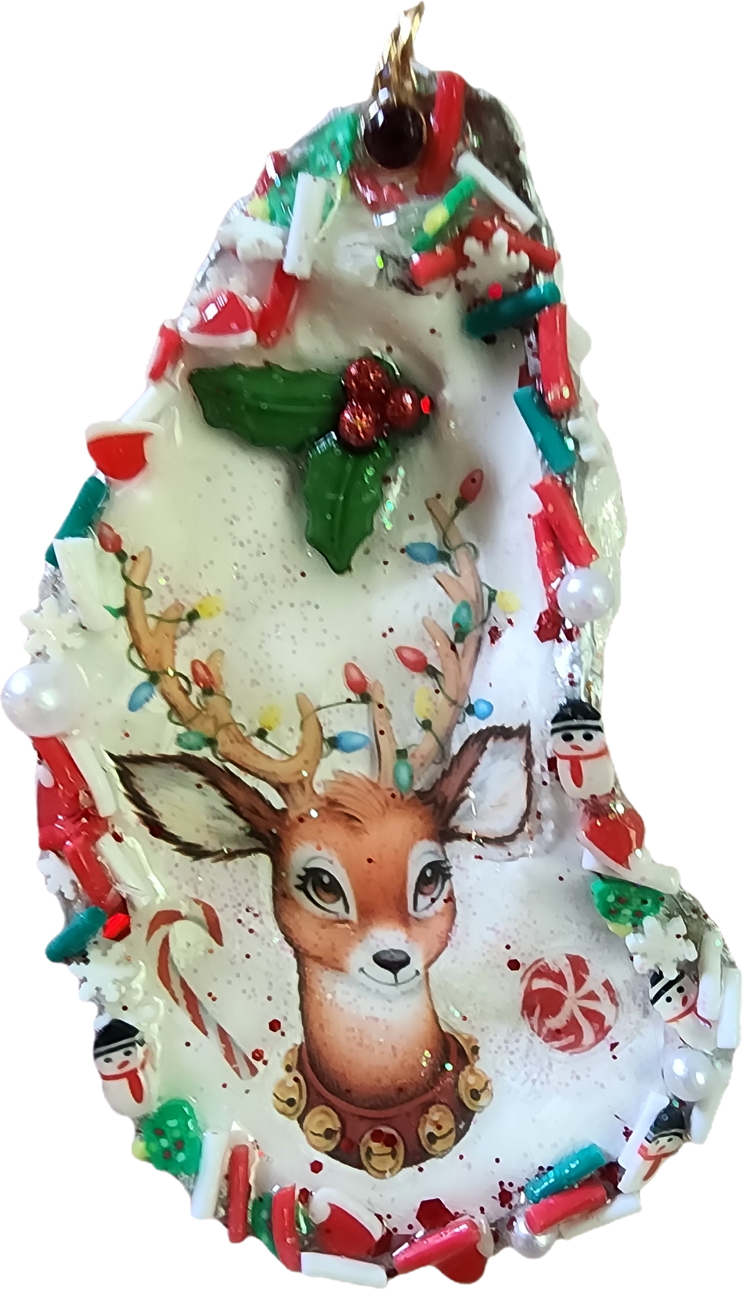 Reindeer Oyster Shell Ornament