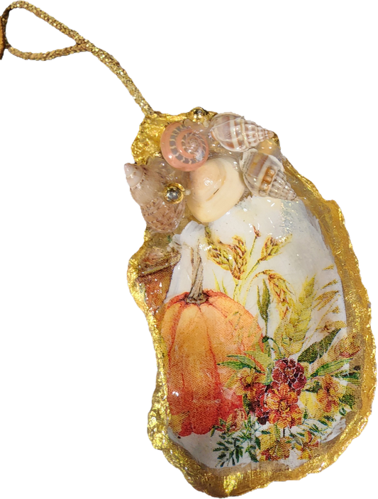 Pumpkin embelished with Shells Ornament