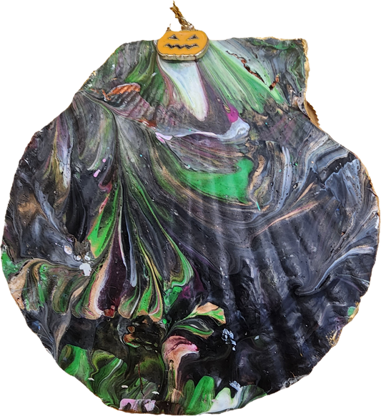 Skull with purple flowers - Sold